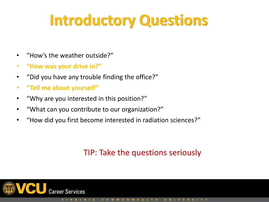 introductory questions