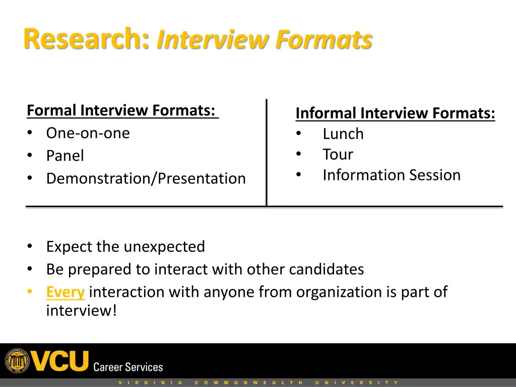 research interview formats