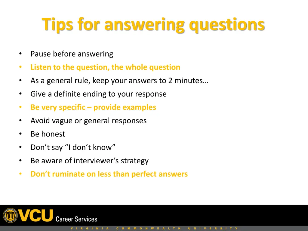 tips for answering questions