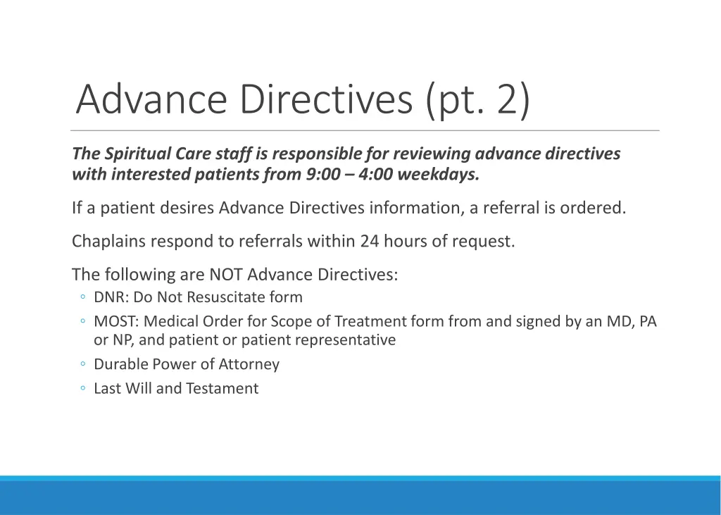 advance directives pt 2