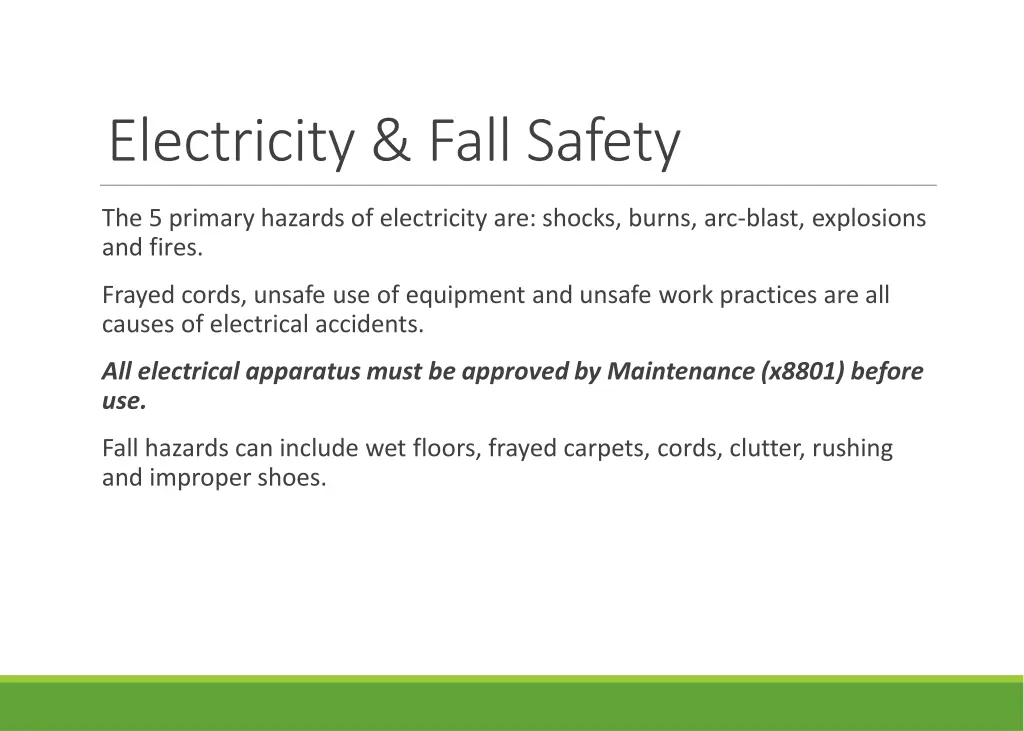 electricity fall safety