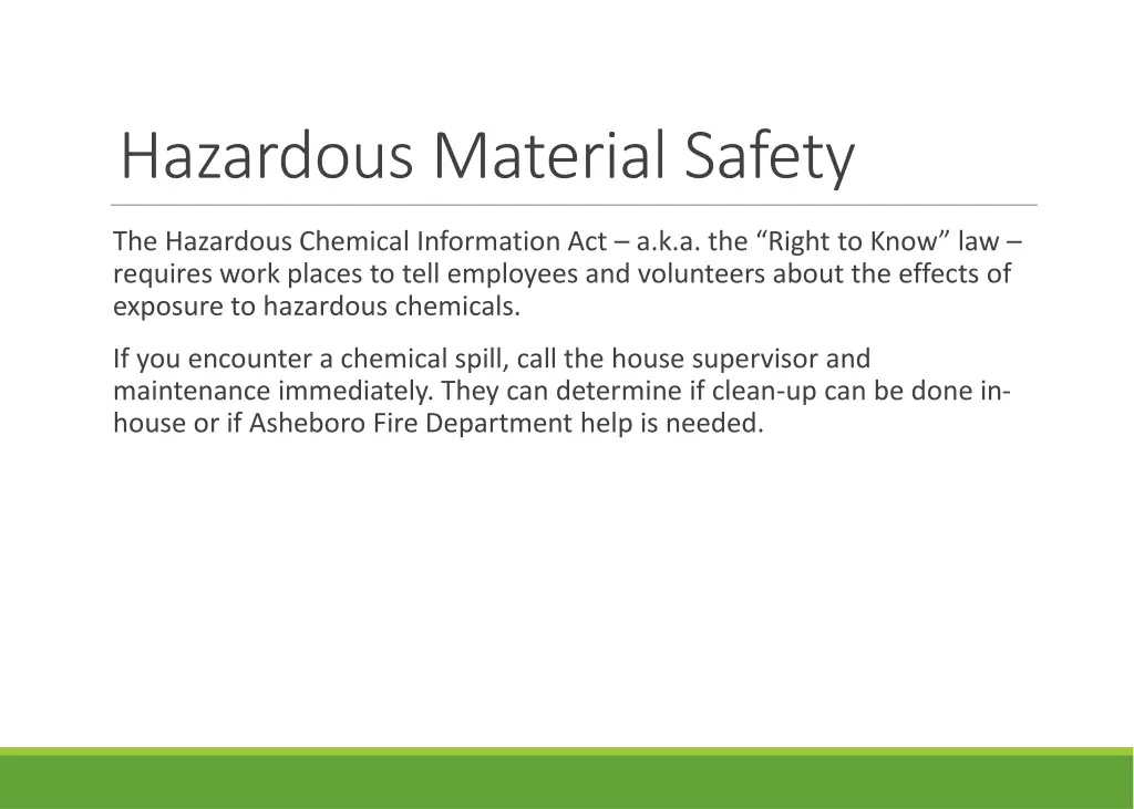 hazardous material safety