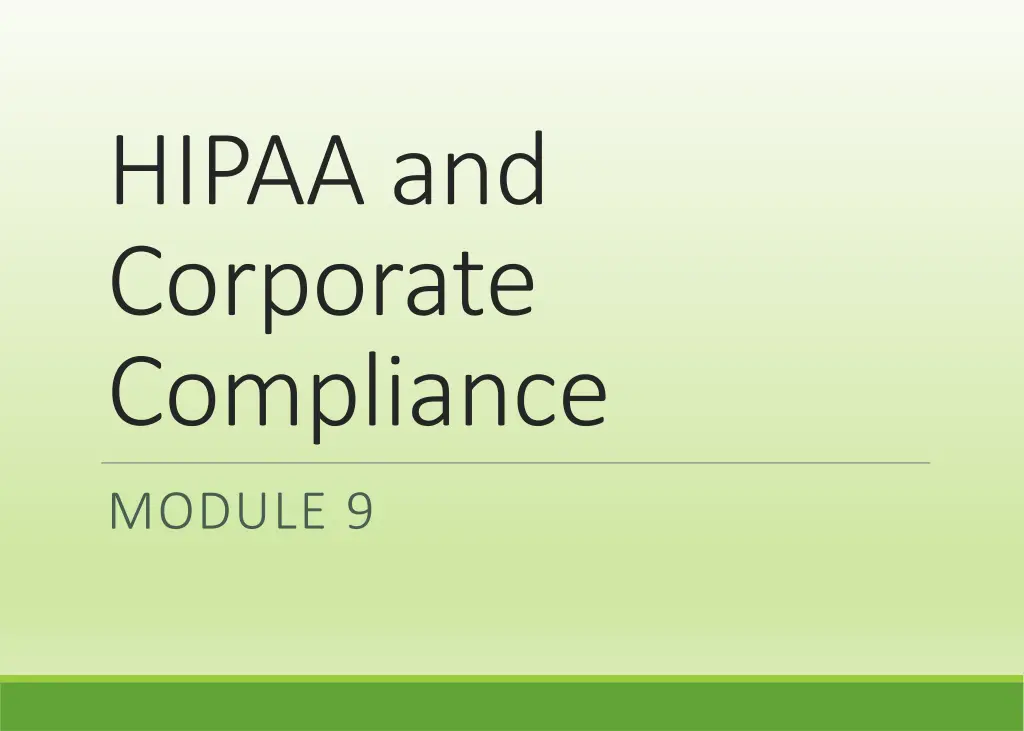 hipaa and corporate compliance