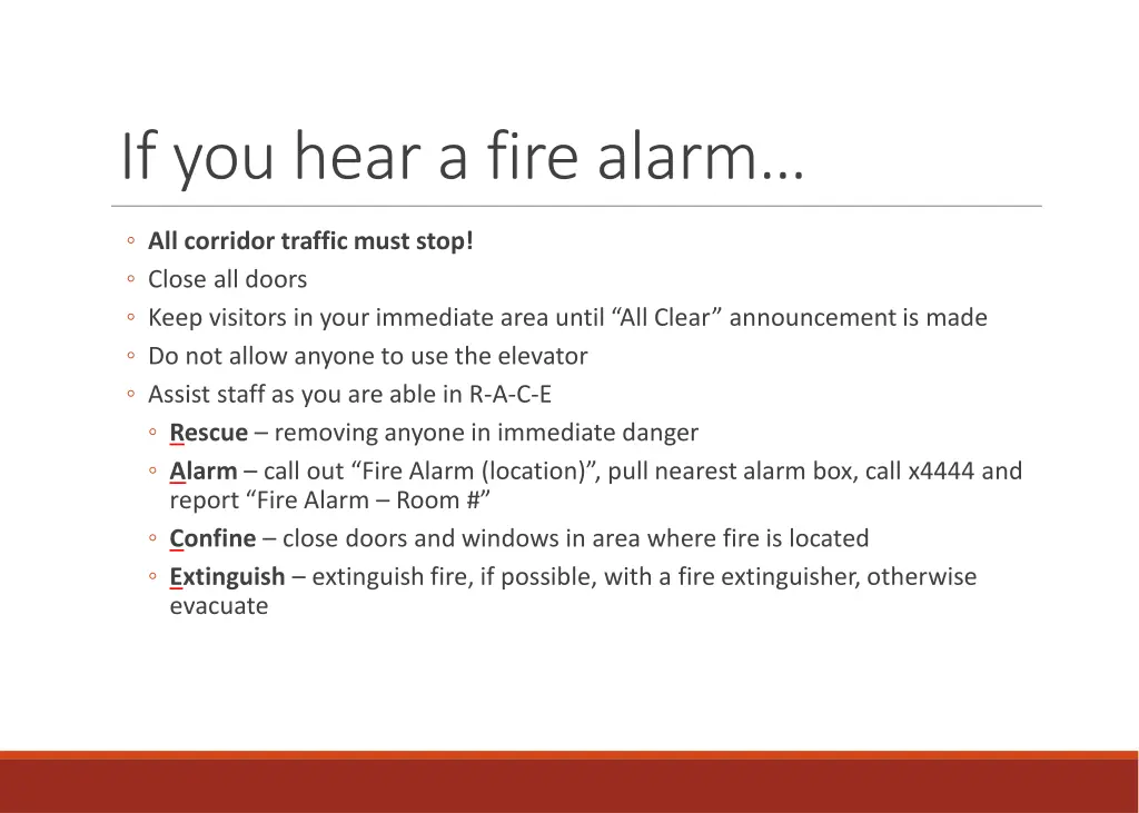 if you hear a fire alarm