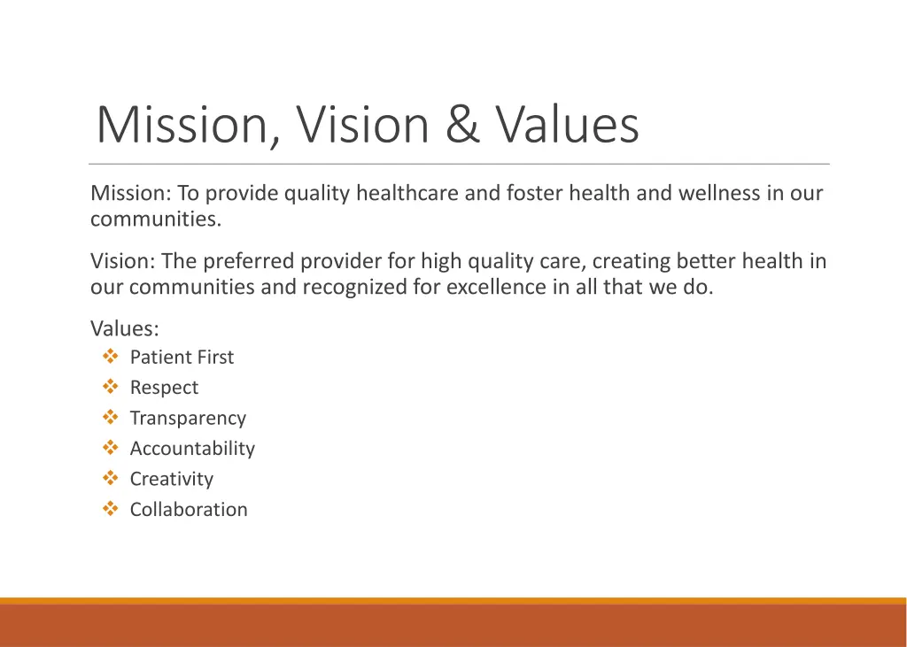 mission vision values