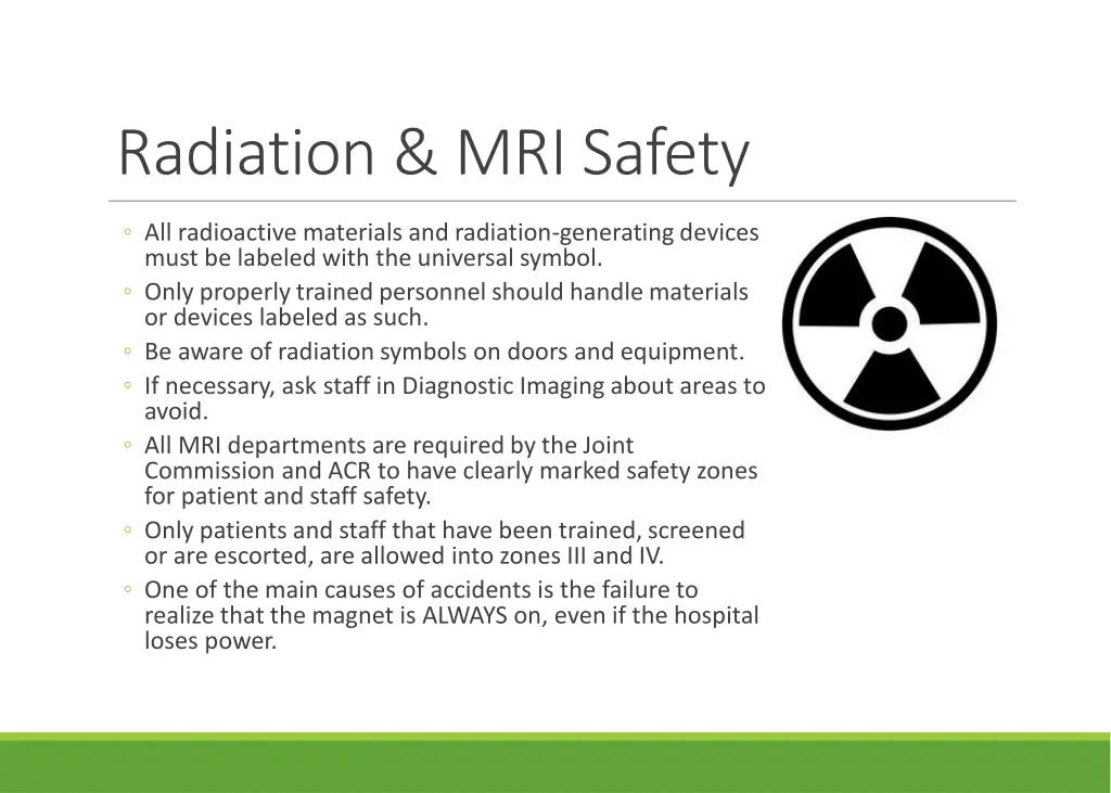 radiation mri safety