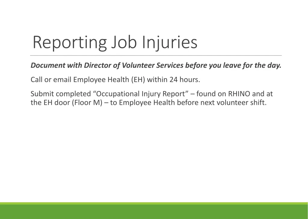 reporting job injuries