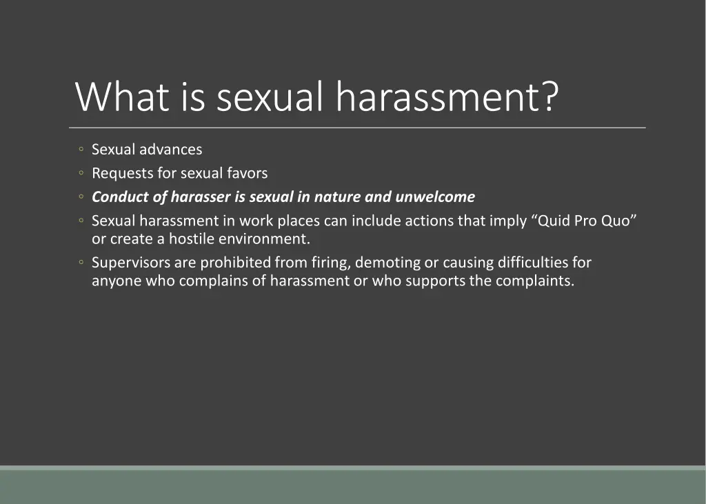 what is sexual harassment