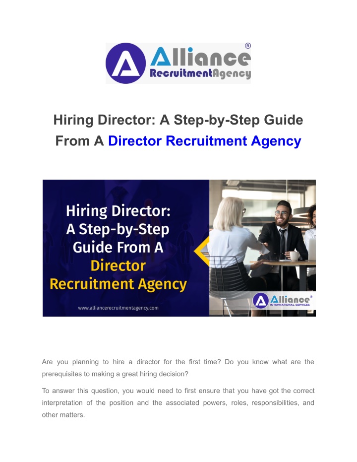 hiring director a step by step guide from