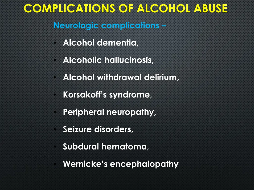 complications of alcohol abuse 1