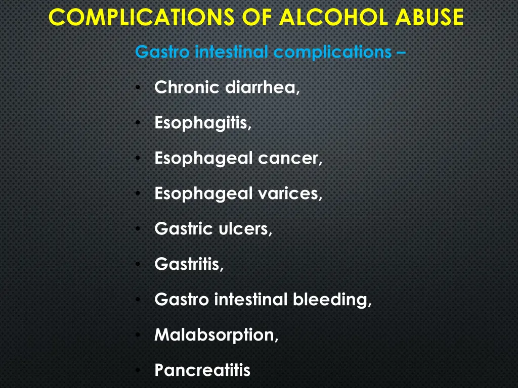 complications of alcohol abuse