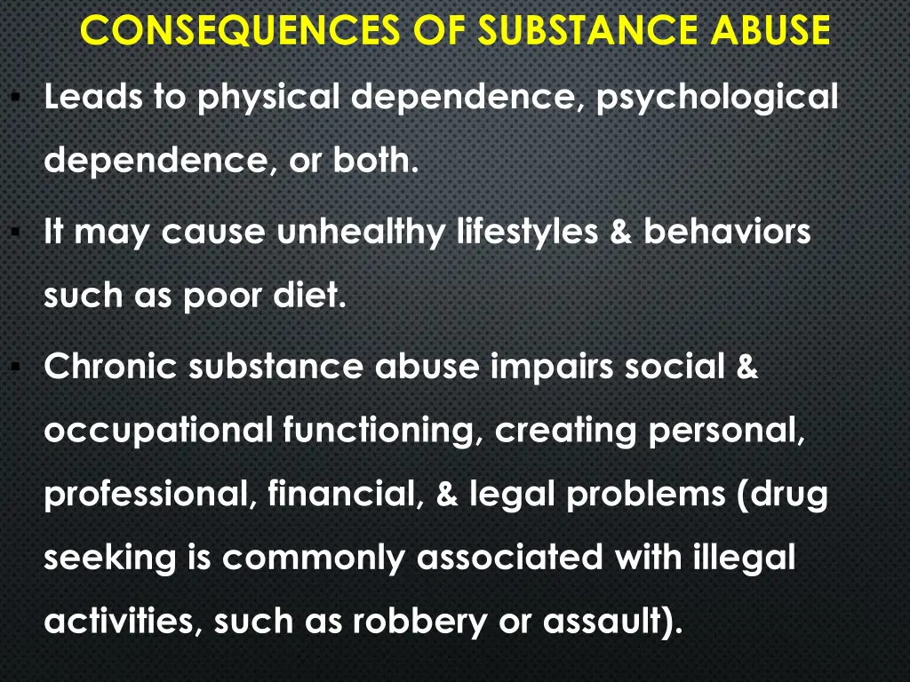 consequences of substance abuse