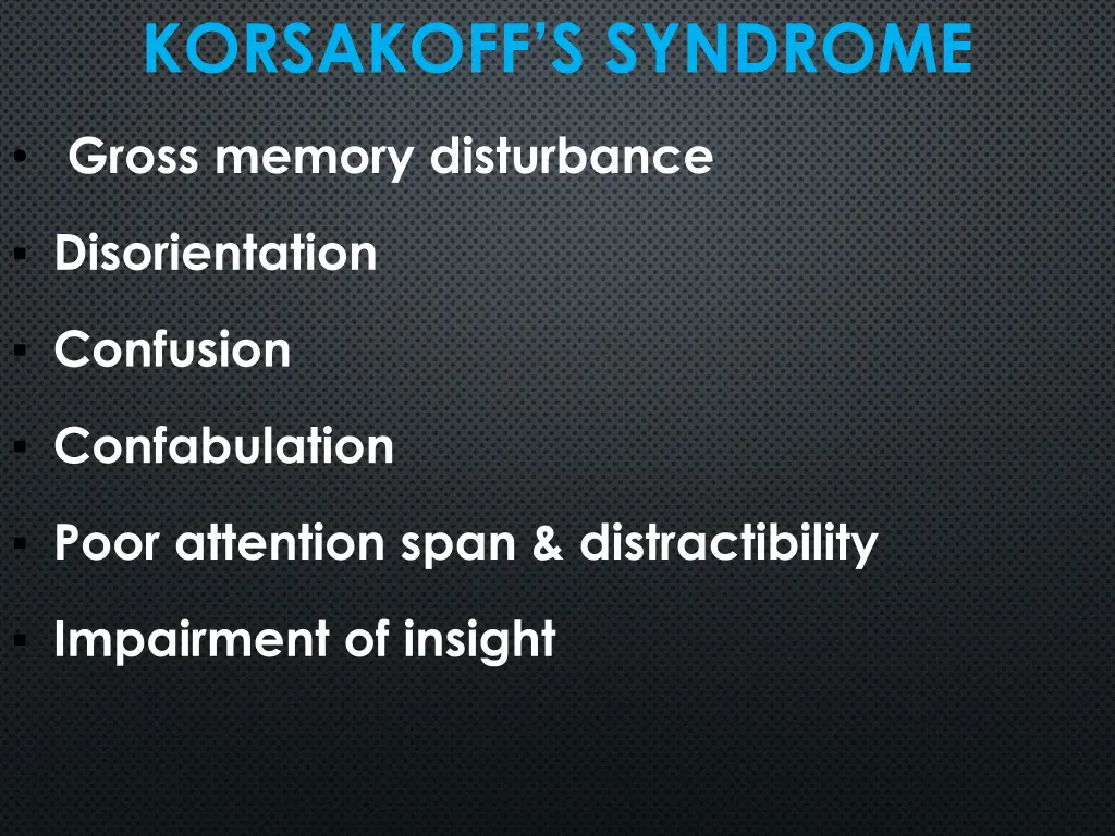 korsakoff s syndrome