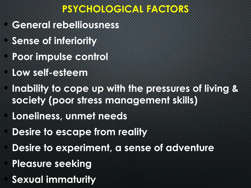 psychological factors general rebelliousness