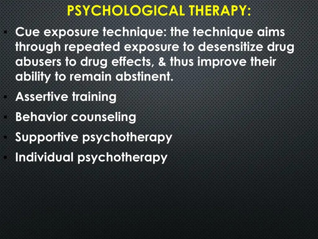 psychological therapy cue exposure technique