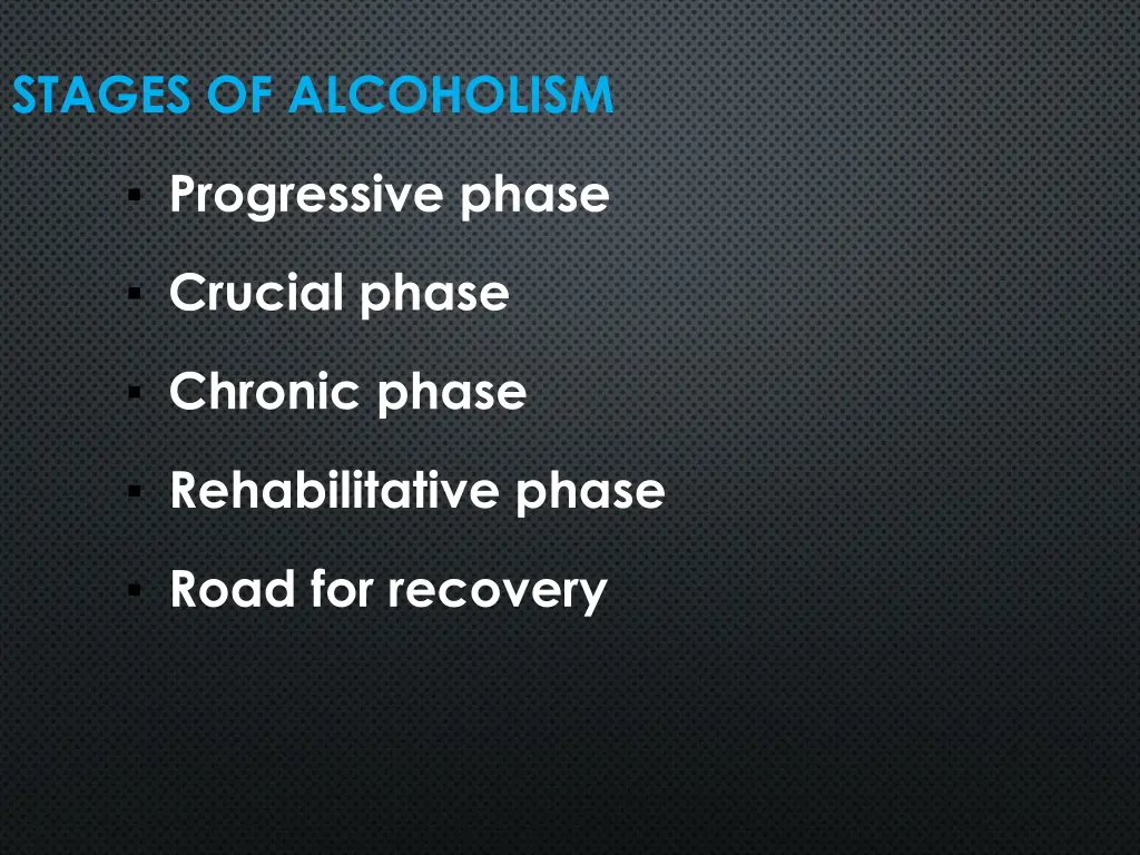 stages of alcoholism