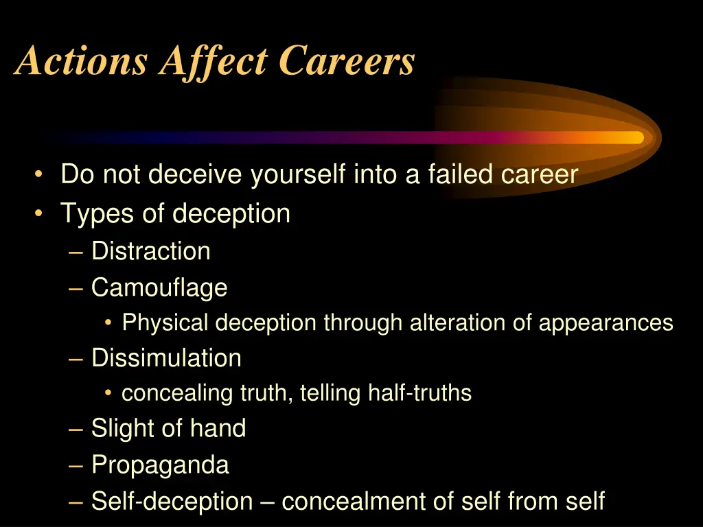 actions affect careers