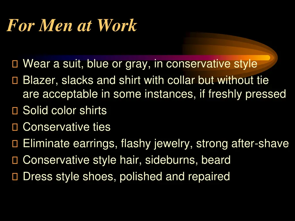 for men at work