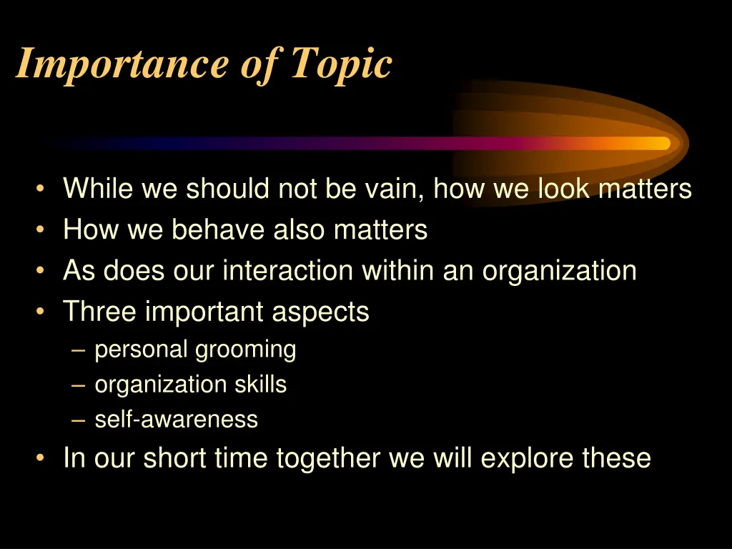 importance of topic