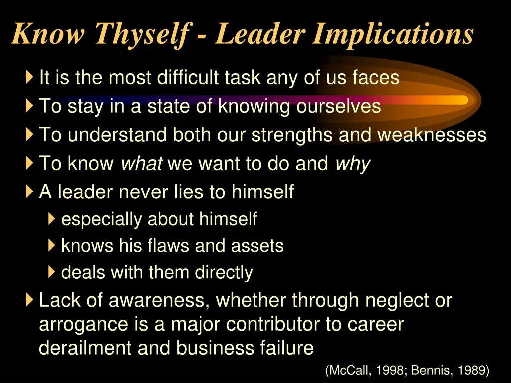 know thyself leader implications