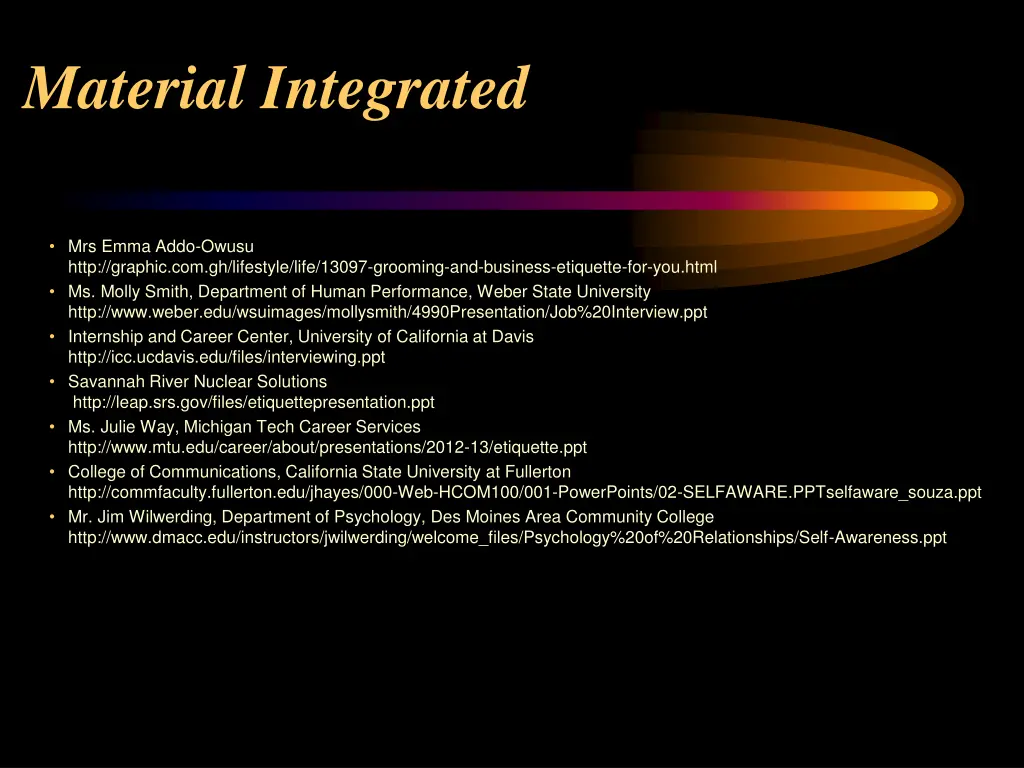 material integrated