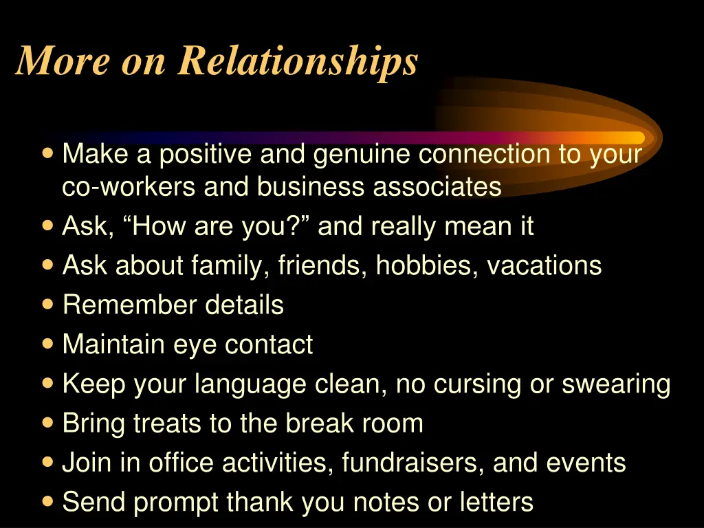 more on relationships