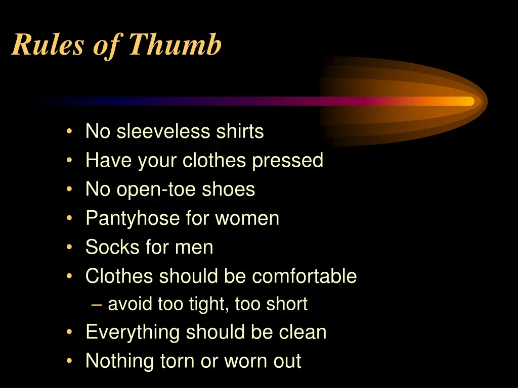 rules of thumb