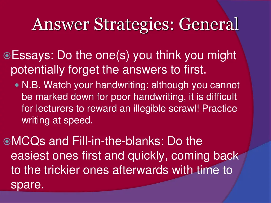 answer strategies general