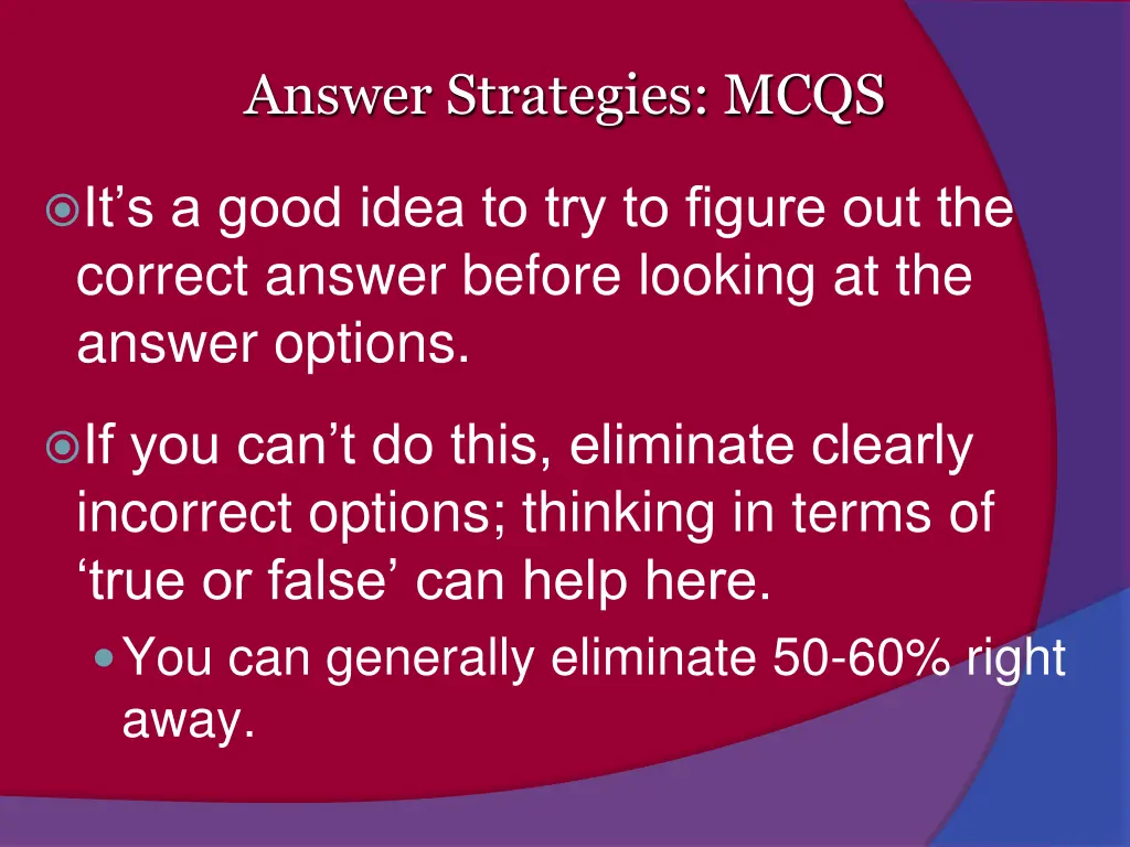 answer strategies mcqs 1