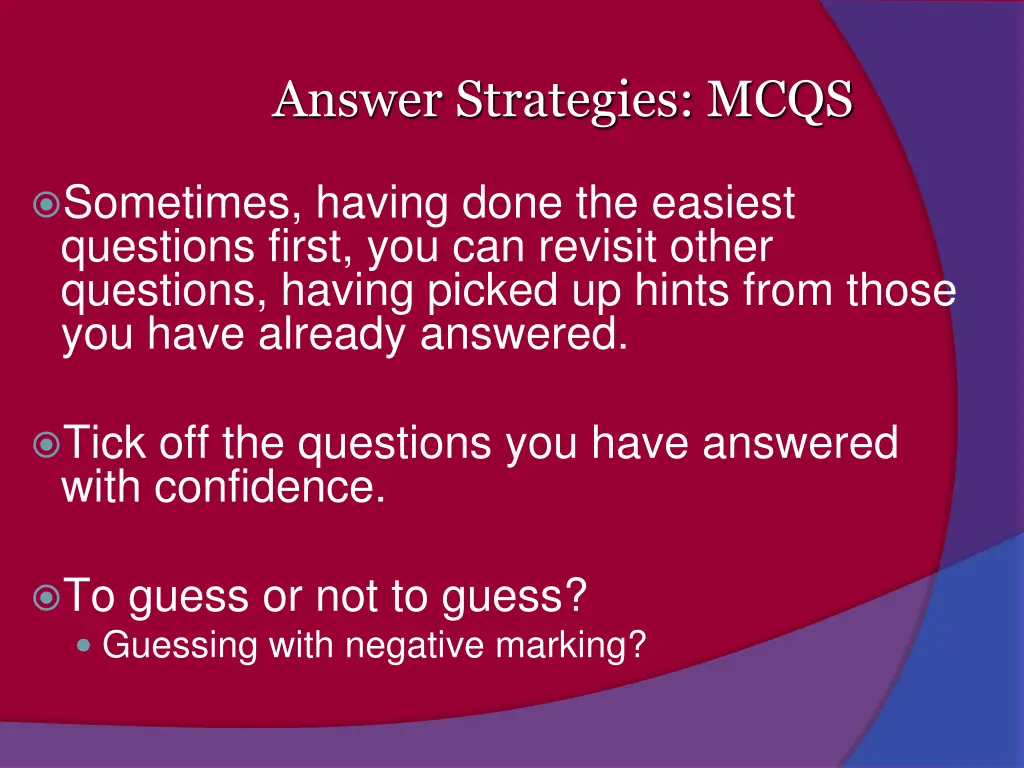 answer strategies mcqs 3