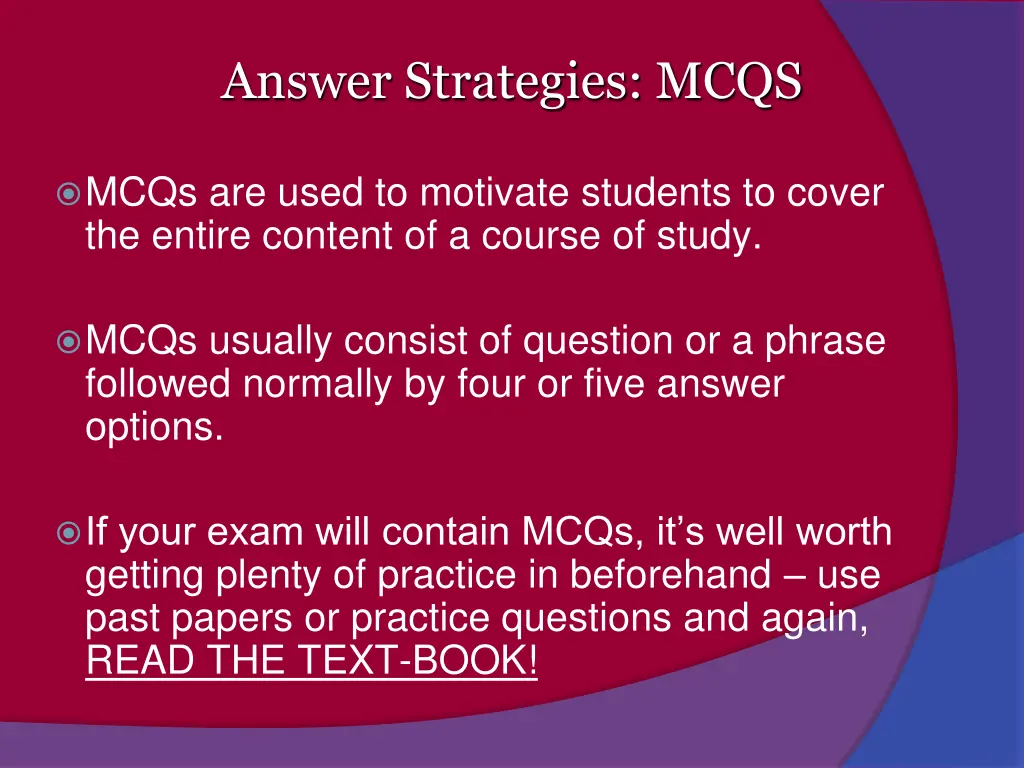 answer strategies mcqs