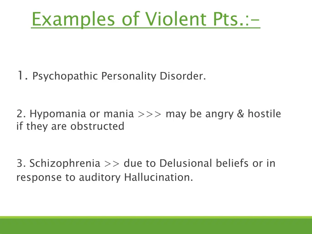 examples of violent pts