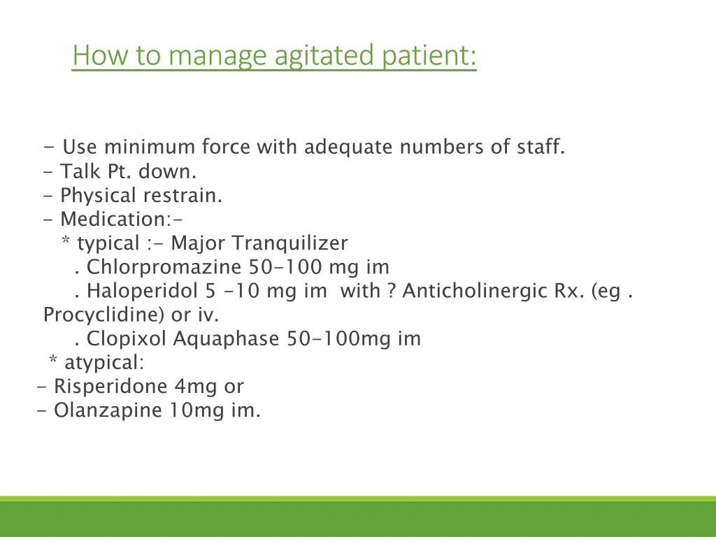 how to manage agitated patient 2