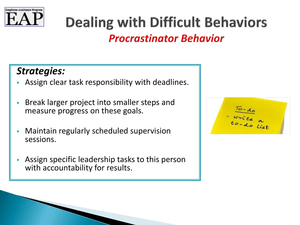 strategies assign clear task responsibility with