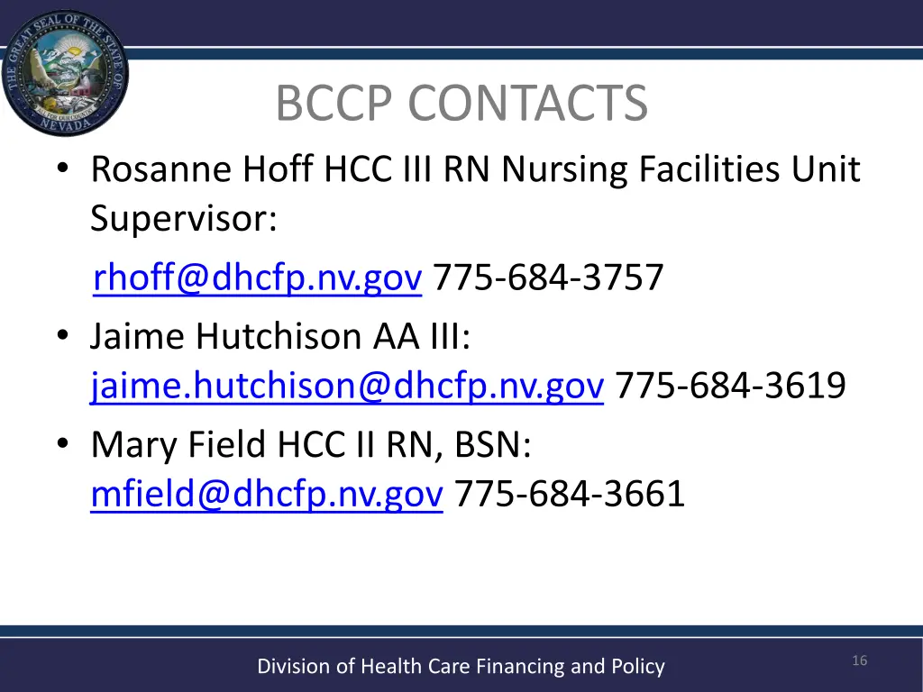 bccp contacts