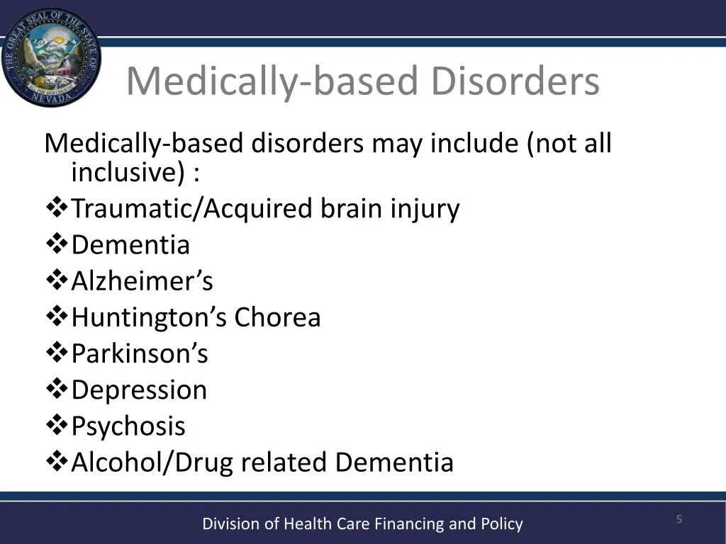 medically based disorders