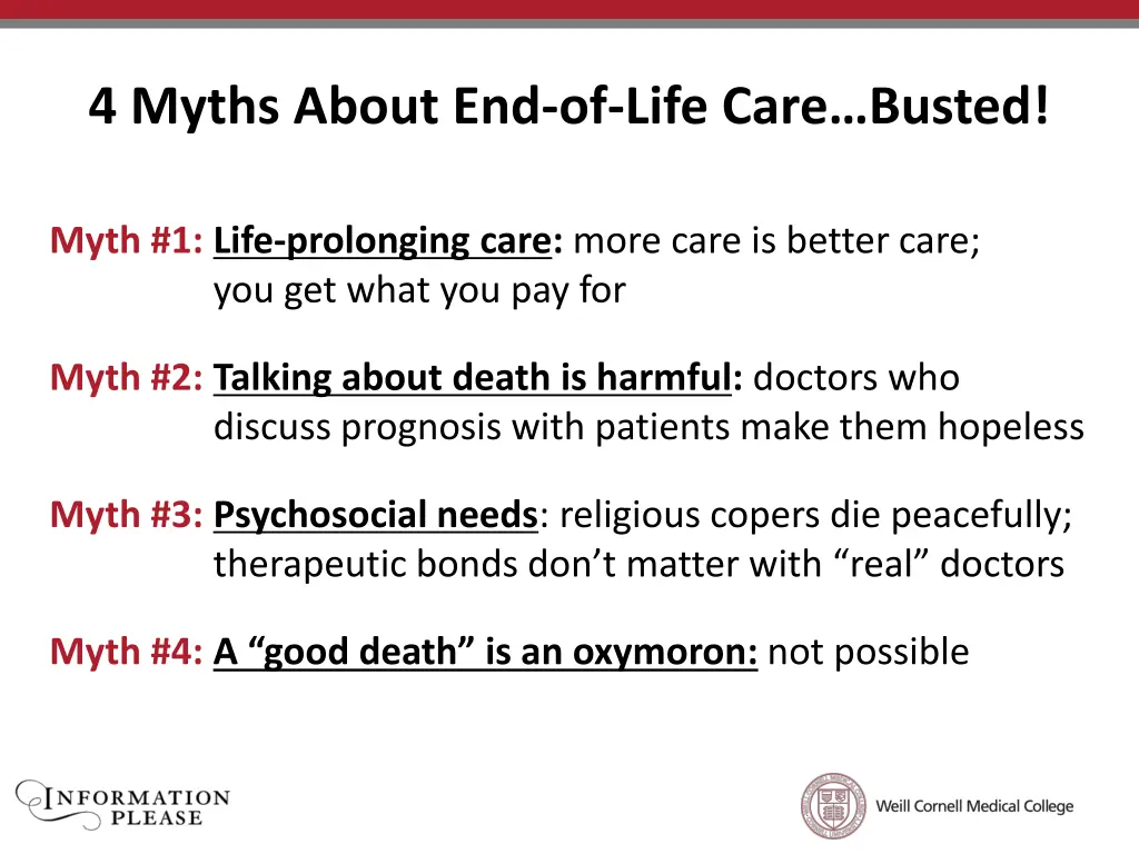 4 myths about end of life care busted