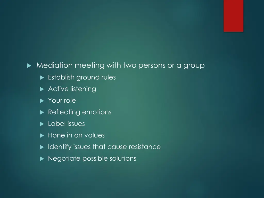 mediation meeting with two persons or a group