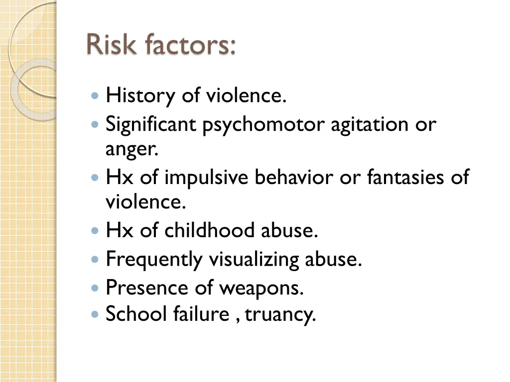 risk factors