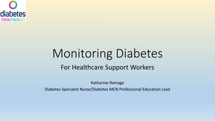 monitoring diabetes for healthcare support workers