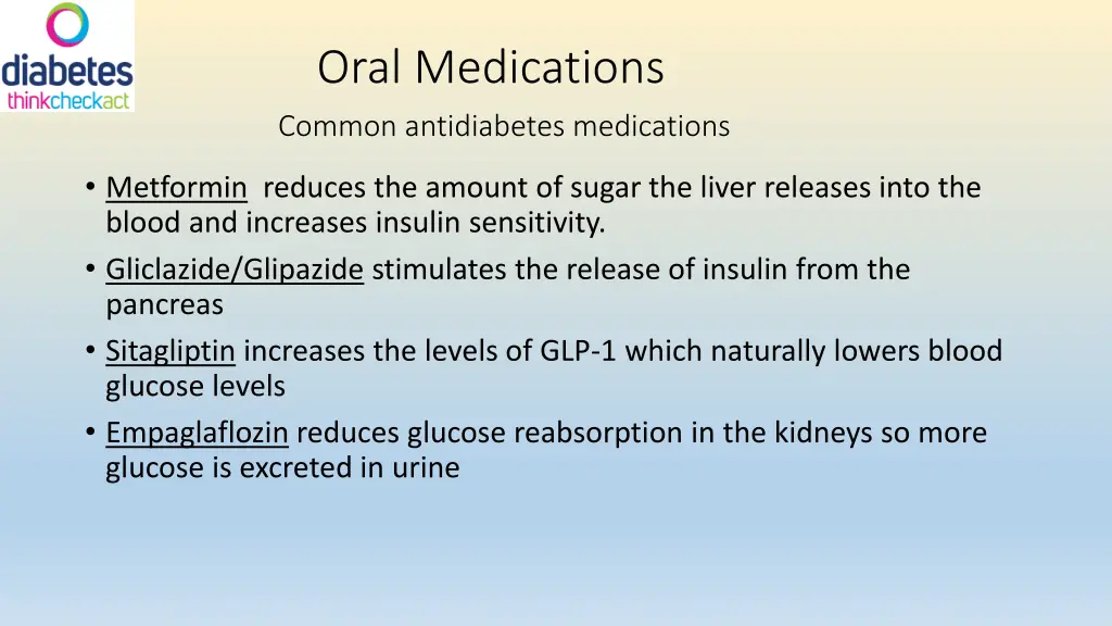 oral medications common antidiabetes medications