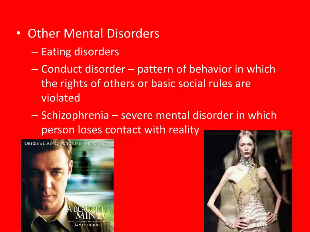 other mental disorders eating disorders conduct