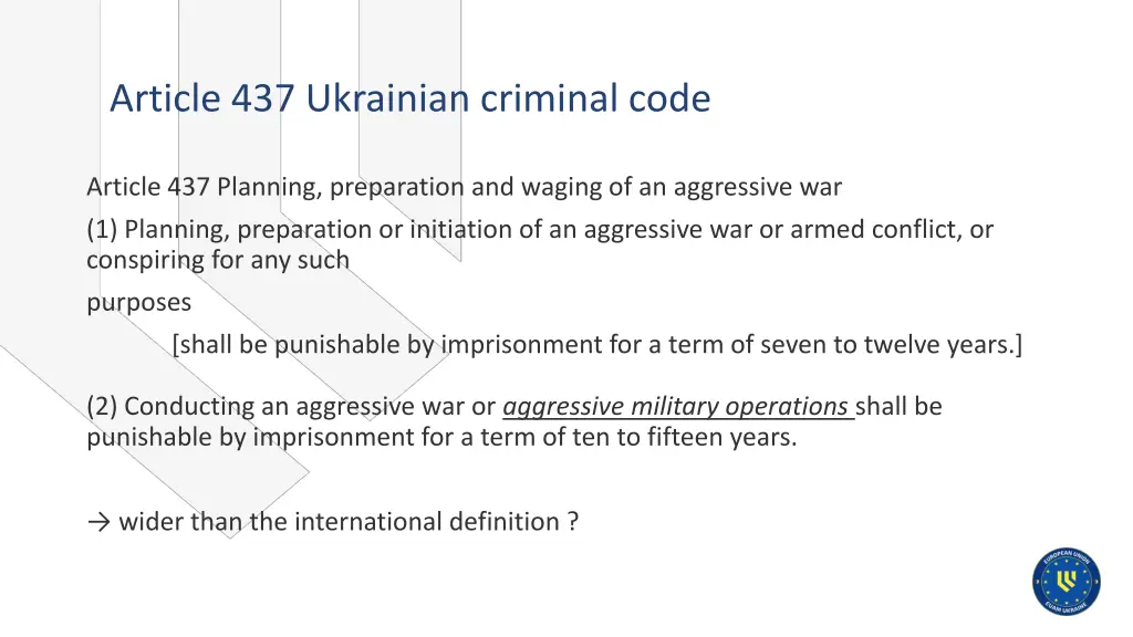 article 437 ukrainian criminal code