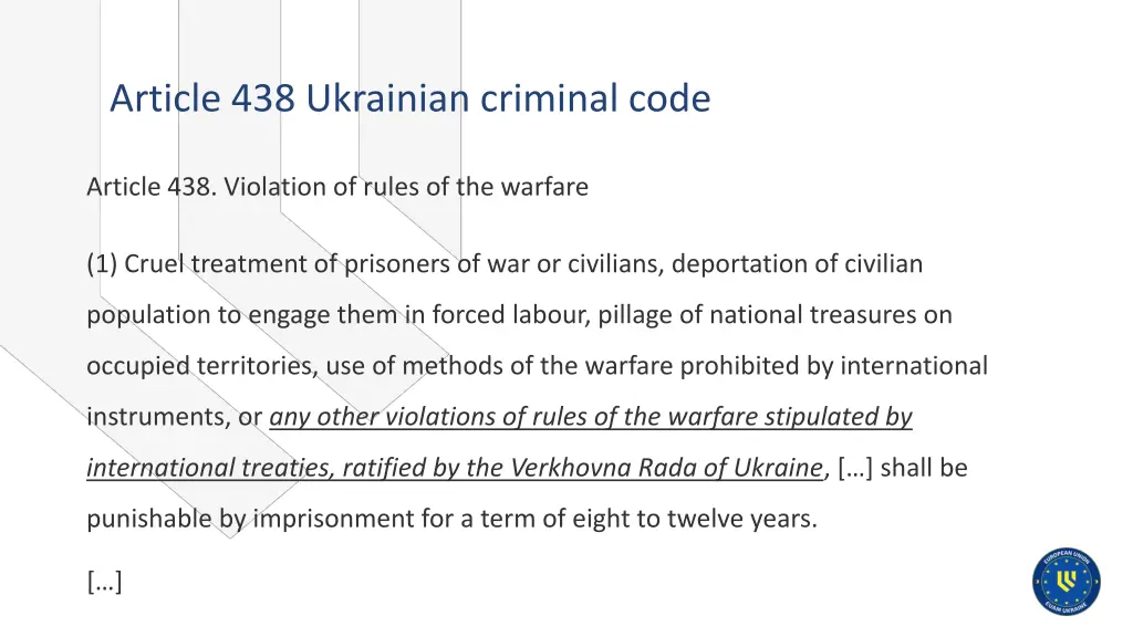 article 438 ukrainian criminal code