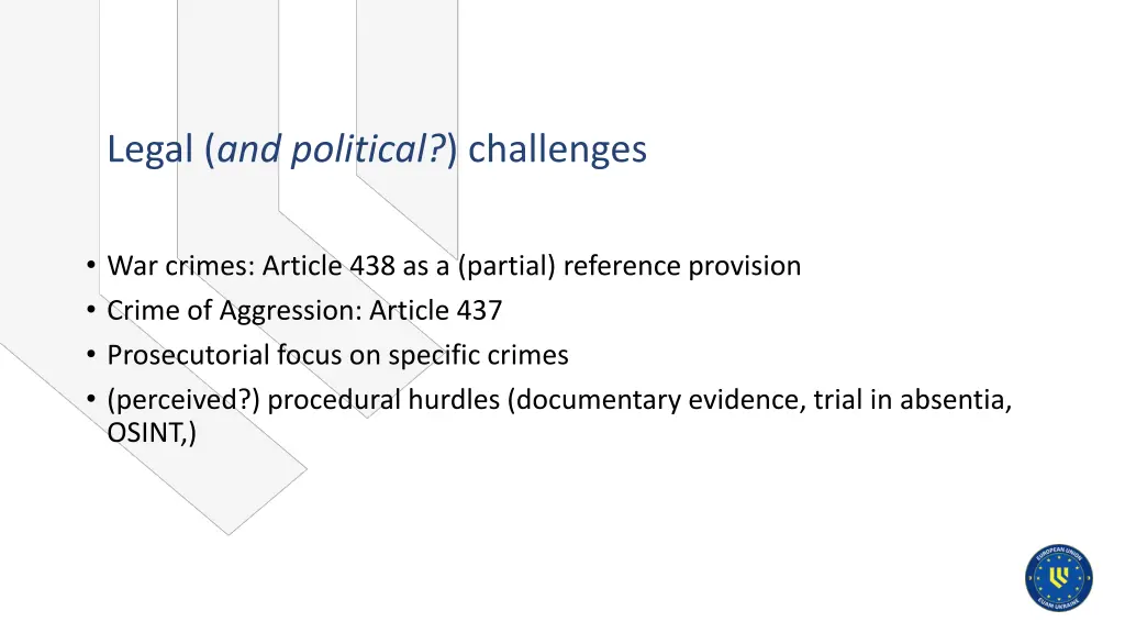 legal and political challenges