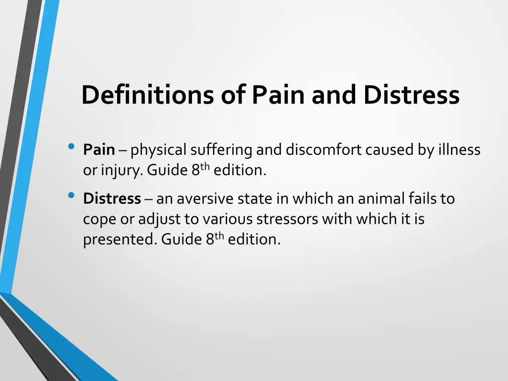 definitions of pain and distress