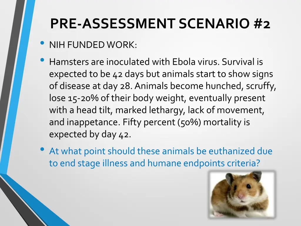 pre assessment scenario 2 nih funded work