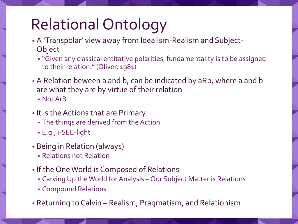 relational ontology a transpolar view away from