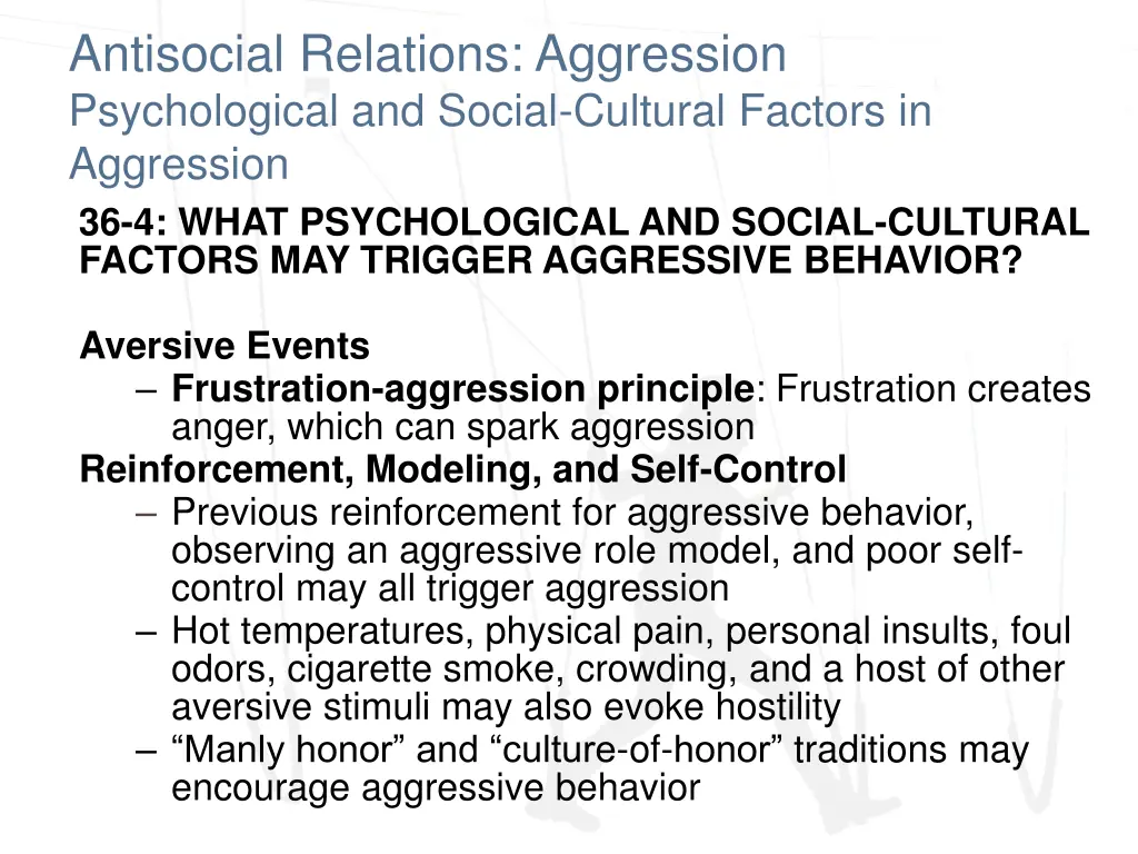 antisocial relations aggression psychological