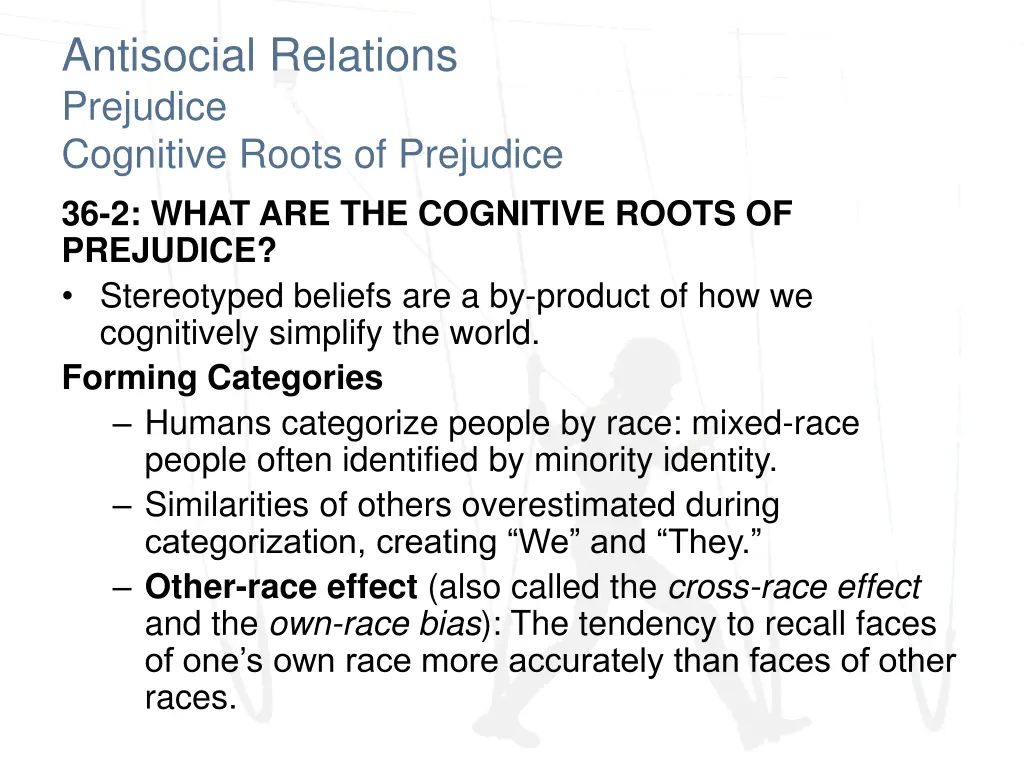 antisocial relations prejudice cognitive roots